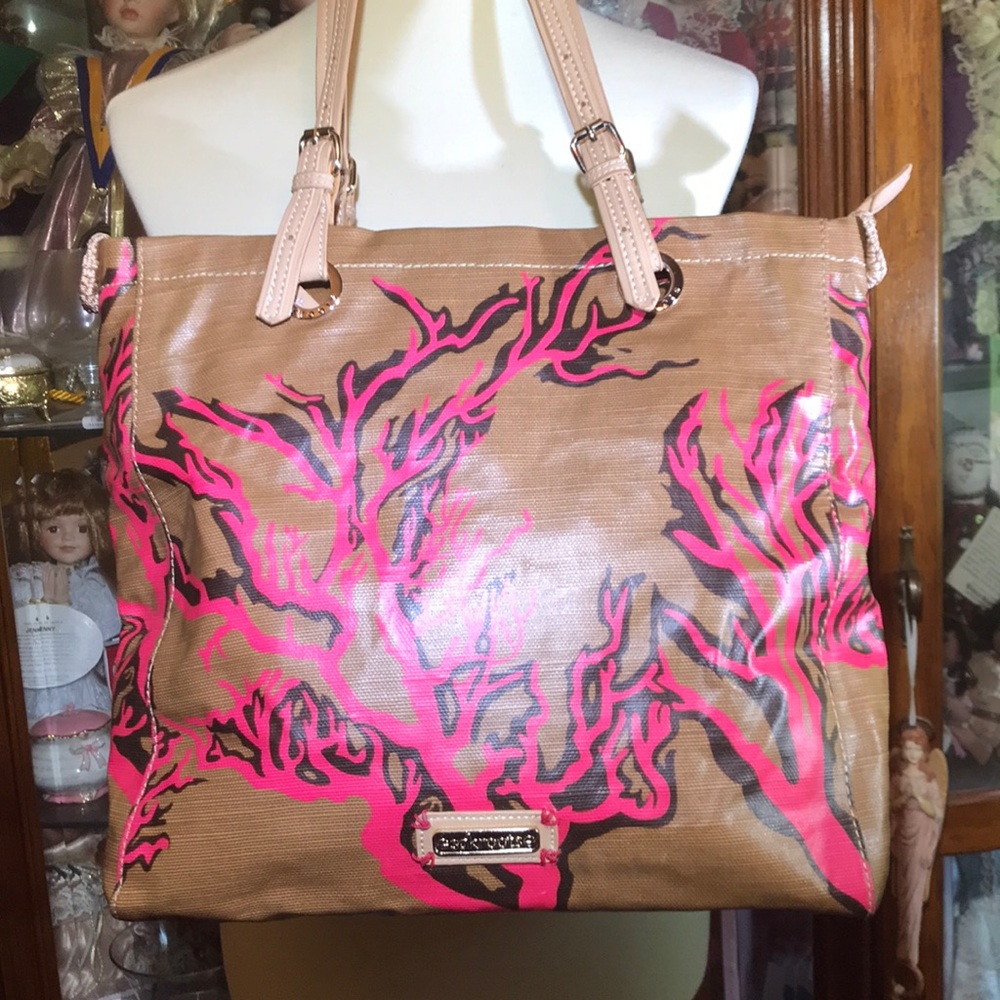 Sakroots coral and brown tote LIKE NEW